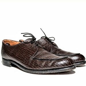 KNAPP BROS Vintage genuine sharkskin dress shoes split toe Burgundy Sz 10.5D